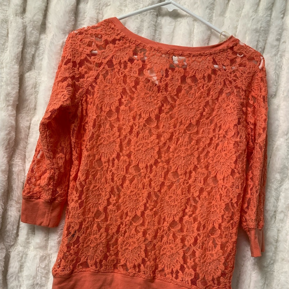 Orange lace top